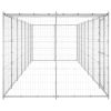 Outdoor Dog Kennel Galvanized Steel with Roof 182.3 ft¬≤