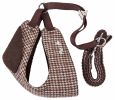 Pet Life Luxe 'Houndsome' 2-In-1 Mesh Reversible Plaided Collared Adjustable Dog Harness-Leash